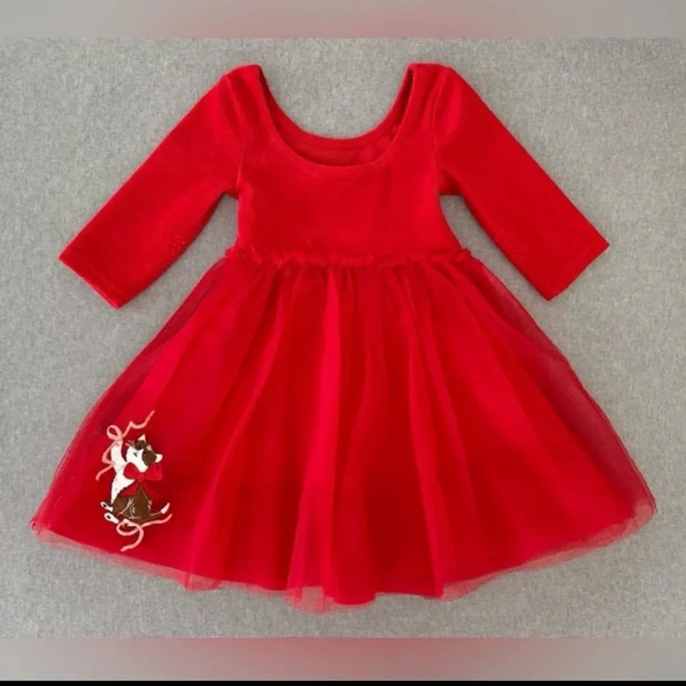 Mini Boden Kitty Cat Christmas Velvet and Tulle Dress - Picture 9 of 11